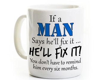 Father's Day Handyman Coffee Mug for Men - Fix It Humor - Boyfriend Husband Grandfather - Gag Gift - Funny Dad Joke