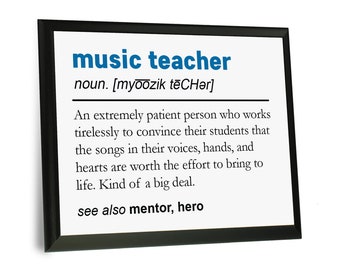 Music Teacher Gift - Appreciation Dedication Gift - Plaque Sign 8x10 Wooden Sign - Orchestra Band Director Professor Tutor - Personalized