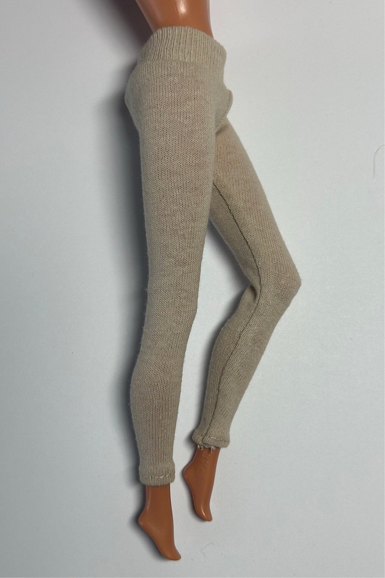 2 pair Fashion Doll Full Length Leggings ~ Brown, Beige ~ Fits 11 1/2” Dolls Beige/Tan