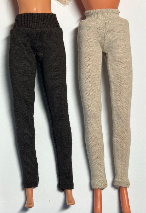2 pair Fashion Doll Full Length Leggings ~ Brown, Beige ~ Fits 11 1/2” Dolls