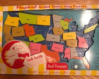 Wood Usa Puzzle Etsy