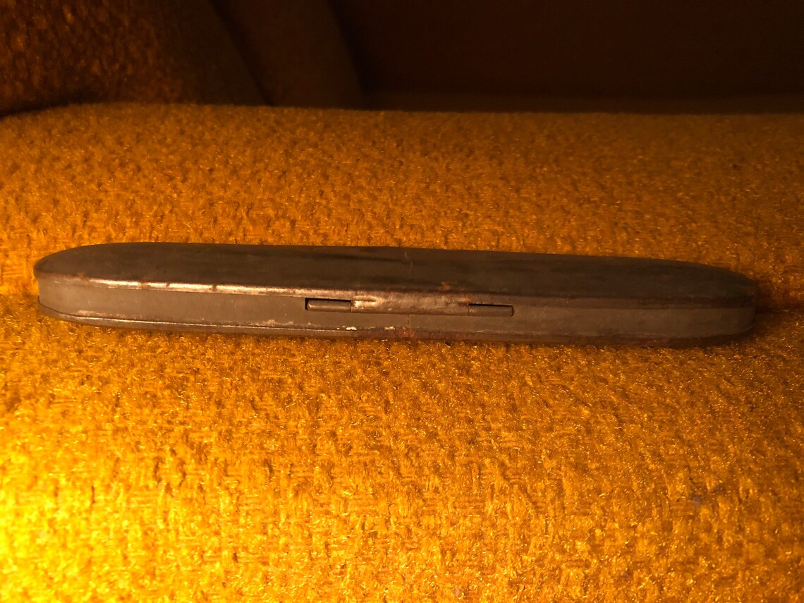 Vintage Antique metal oval eyeglasses spectacles case holder Etsy