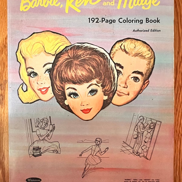 1964 Barbie Ken and Midge Whitman coloring book