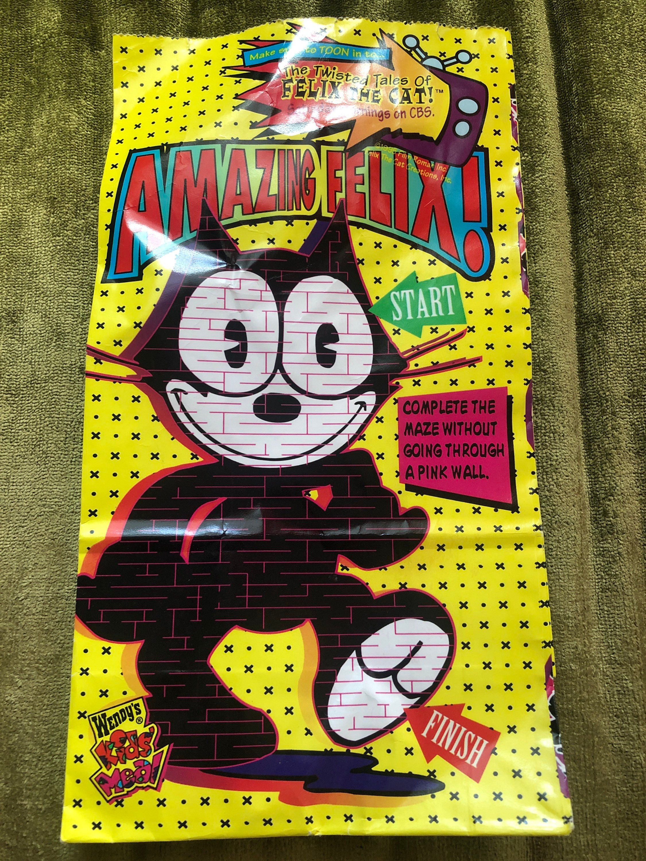 1996 Wendy's Felix the Cat Kid's Meal Bags 2 - Etsy