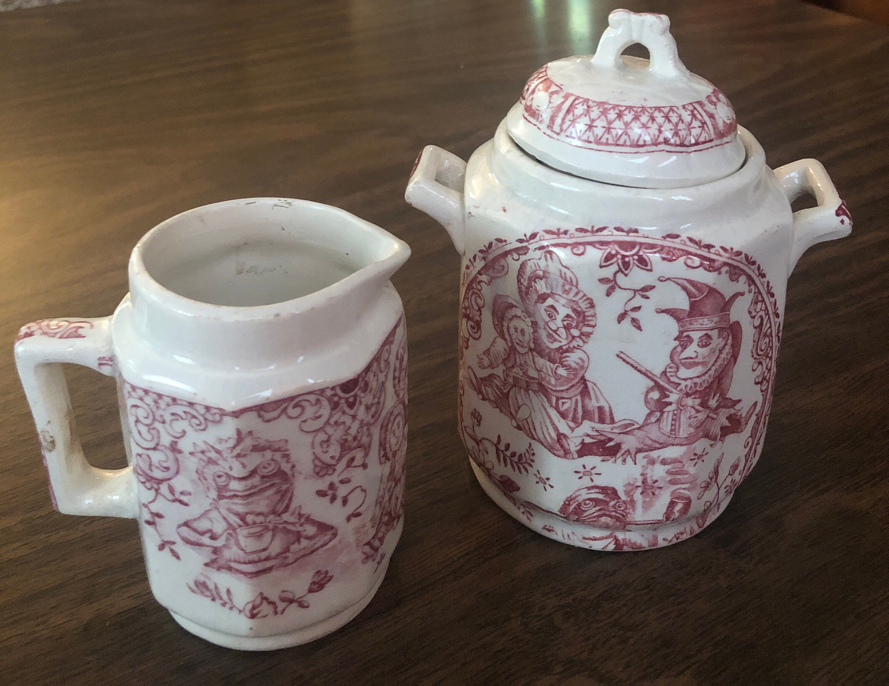 Vintage antique 1890 Punch and Judy teapot sugar creamer Etsy