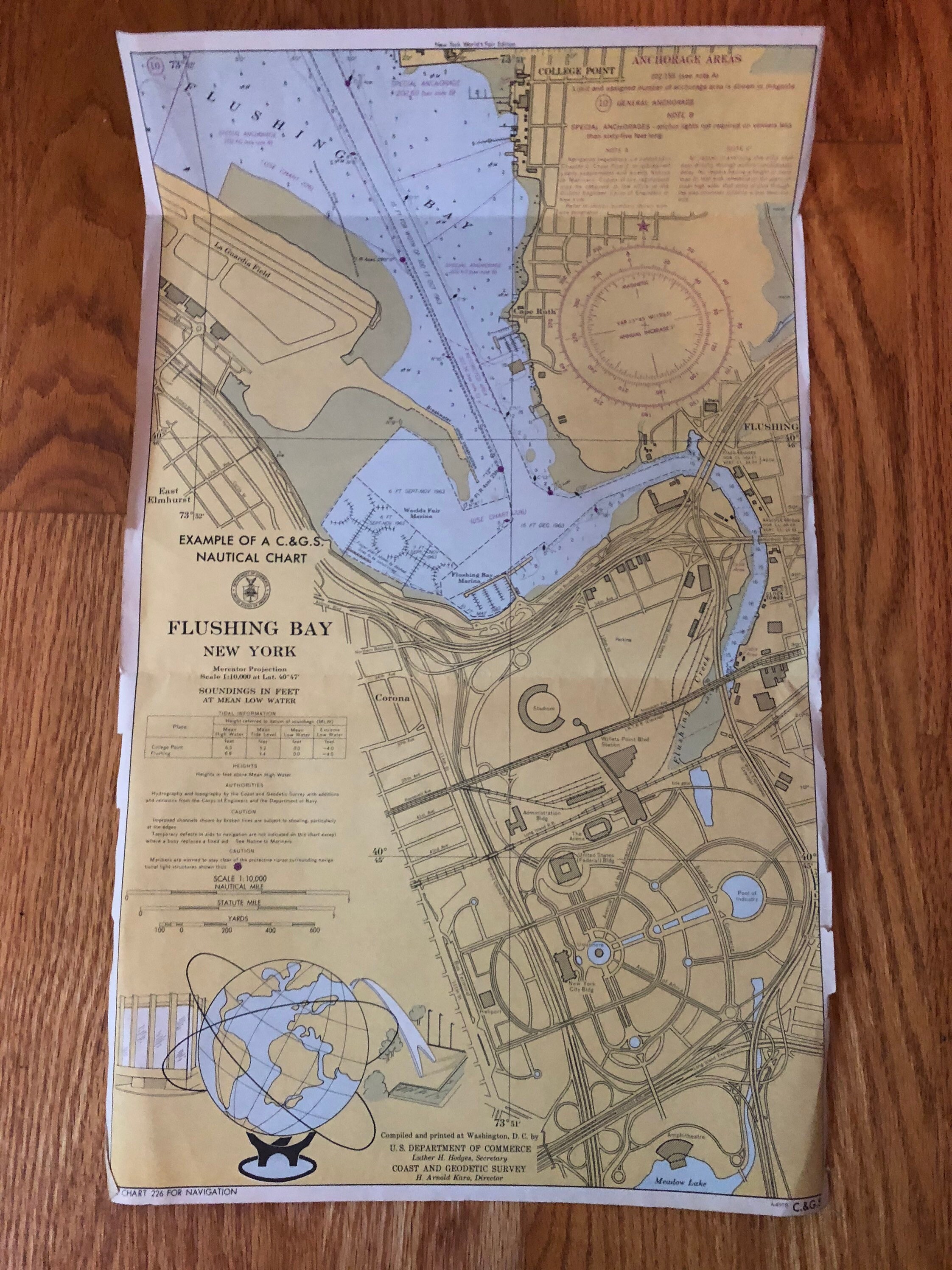 Vintage Flushing Bay Nautical Chart US Department of Commerce Etsy