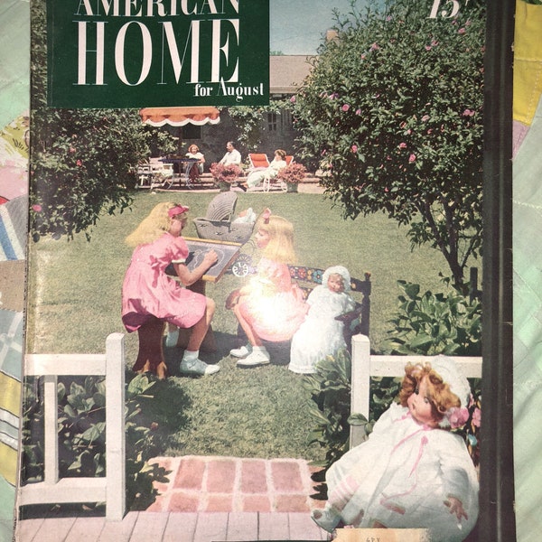 August 1947 American Home Magazine vintage house interior design architecture furniture