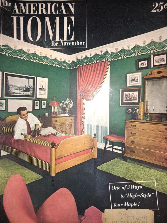 Vintage American Home Magazine November 1947 furniture design Etsy