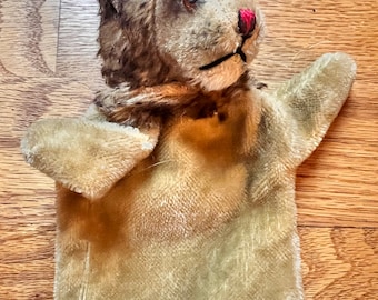 vintage lion hand puppet