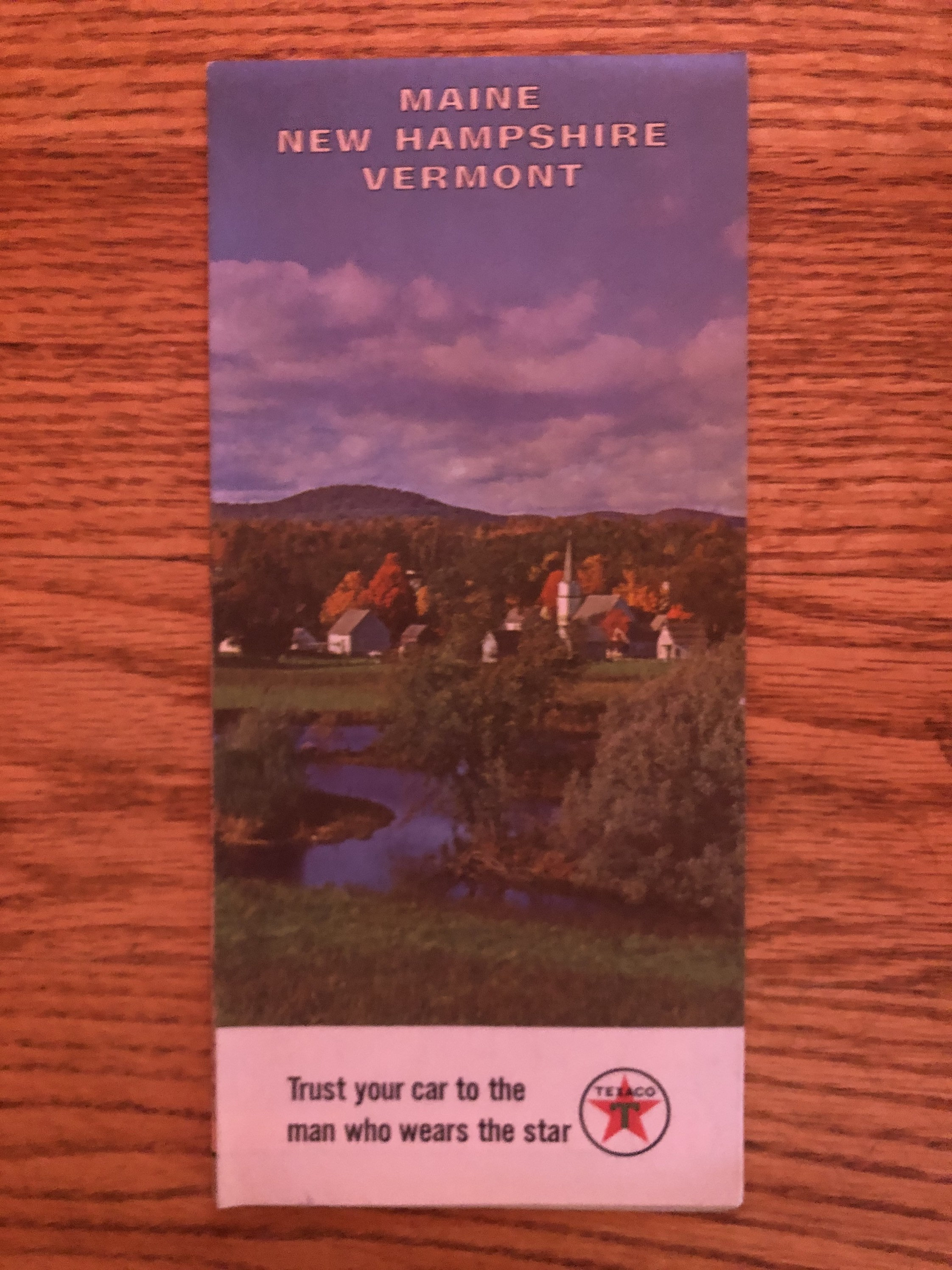 Vintage 1965 Texaco Maine New Hampshire Vermont New England road map travel brochure Rand McNally