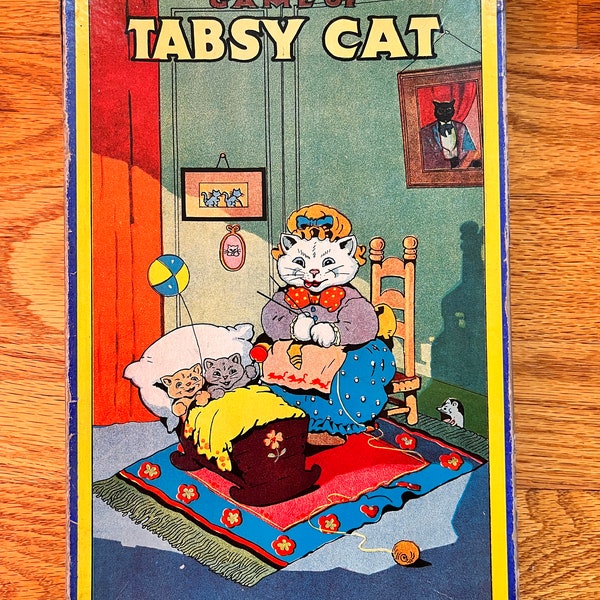 Vintage Antique Milton Bradley Game of Tabsy Cat 4736 RARE