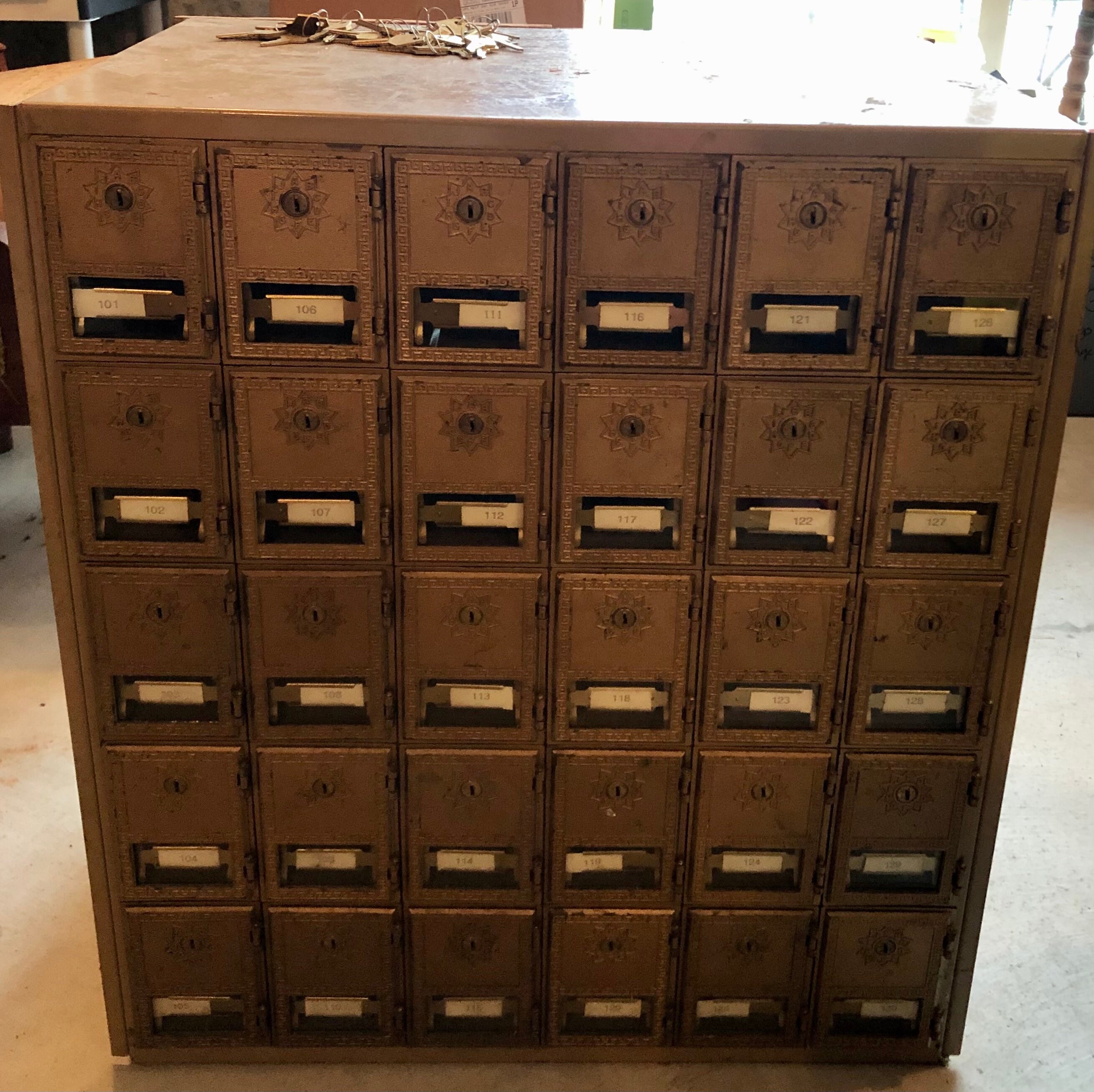 Antique Vintage Metal Post Office Box Apartment Mailbox slots Etsy