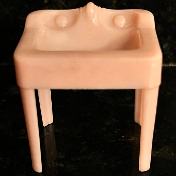 Vintage Plasco bathroom sink pink dollhouse