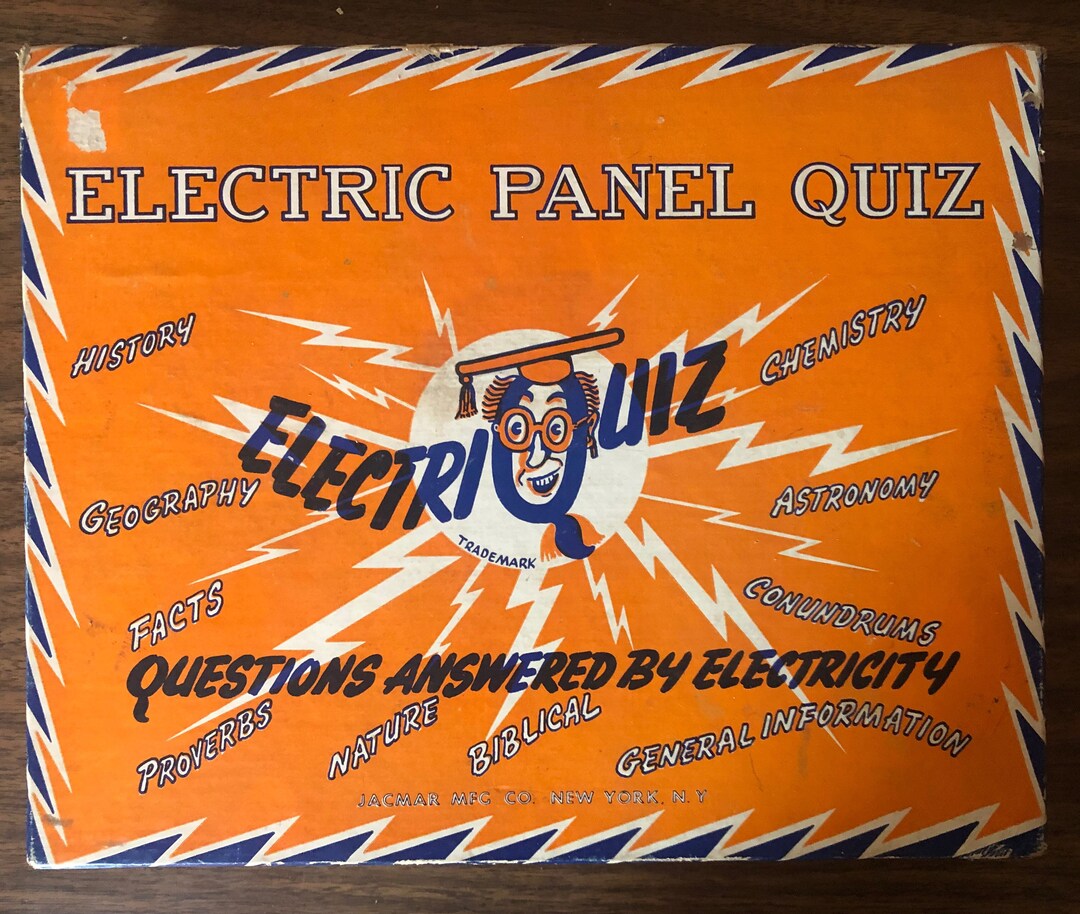 Vintage 1950s Electric Panel Quiz Electriquiz Jacmar MFG Board Game