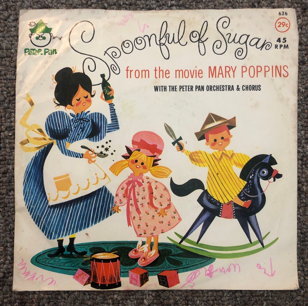 Mary Poppins Spoonful of Sugar Peter Pan Records 45 Vinyl Etsy