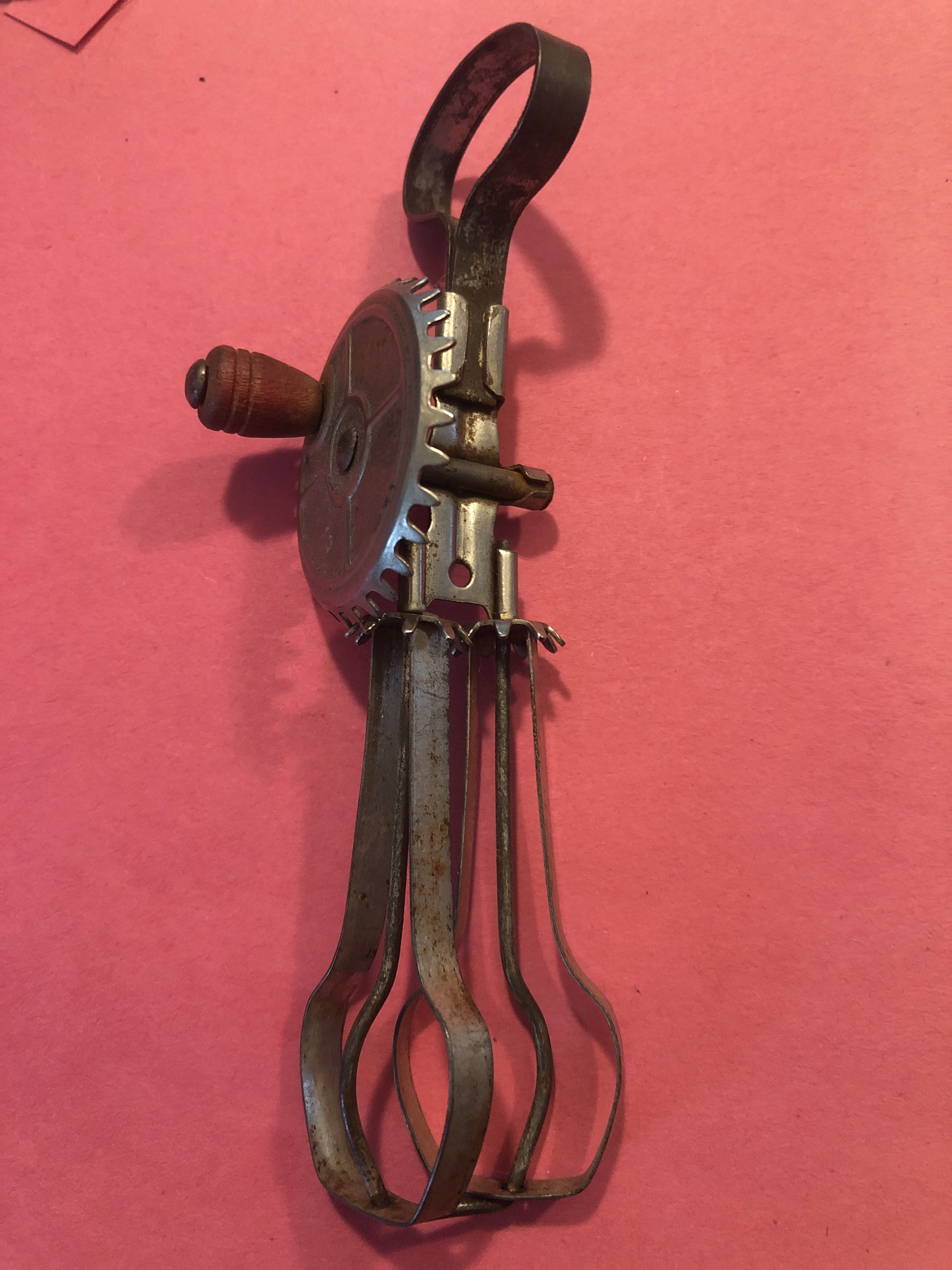 Vintage childrens kids metal hand mixer silver red toy Etsy