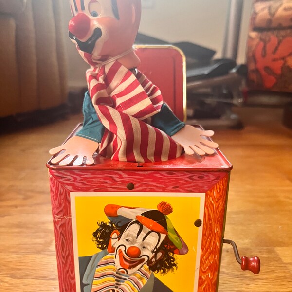 vintage 1961 Mattel Jack in the Box clown stock no 659