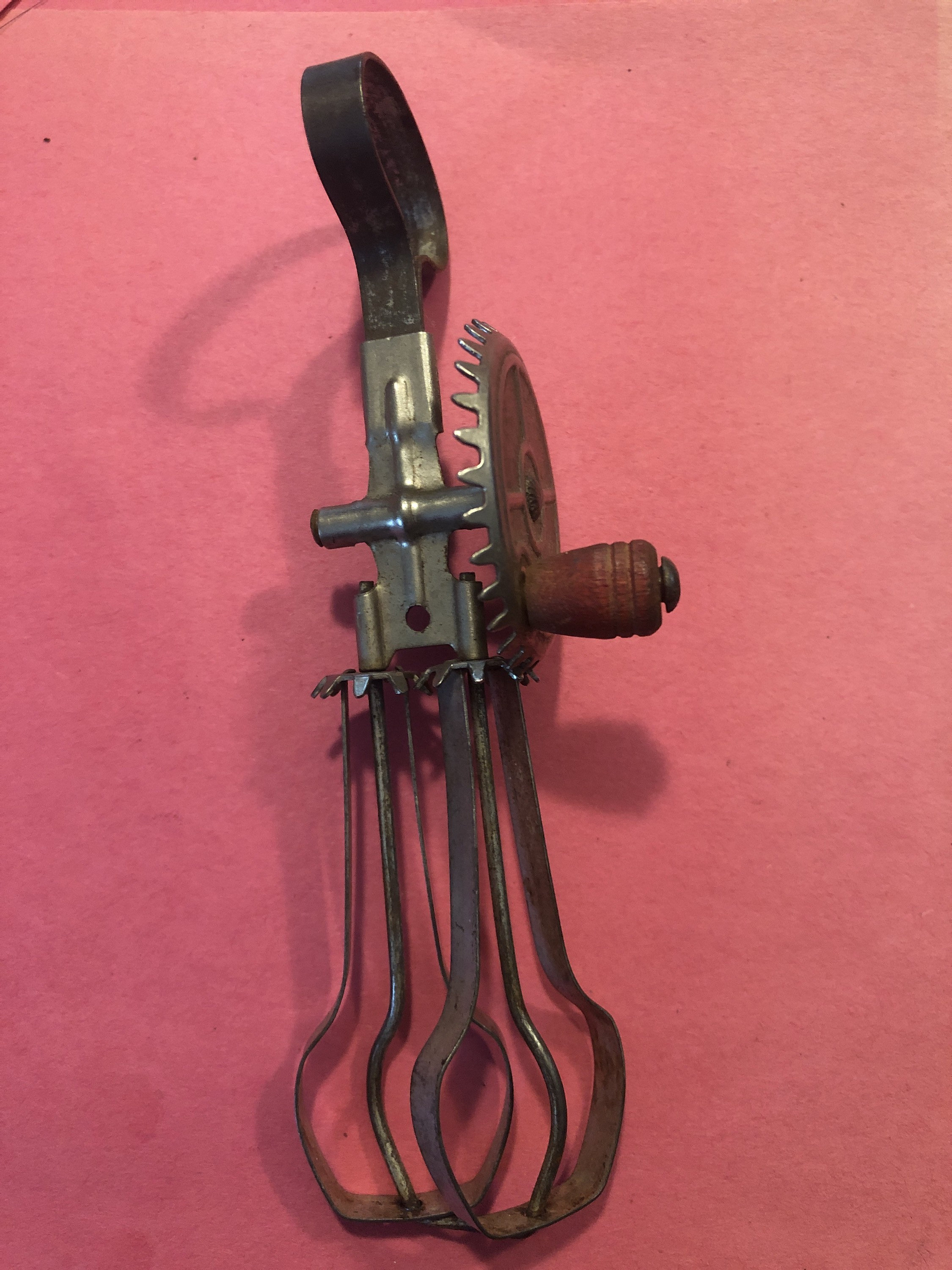 Vintage childrens kids metal hand mixer silver red toy Etsy