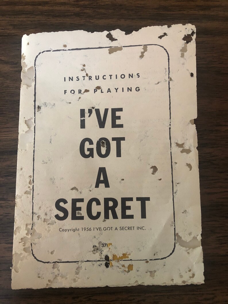 Vintage 1956 ive got a secret gary moore tv show board game etsy