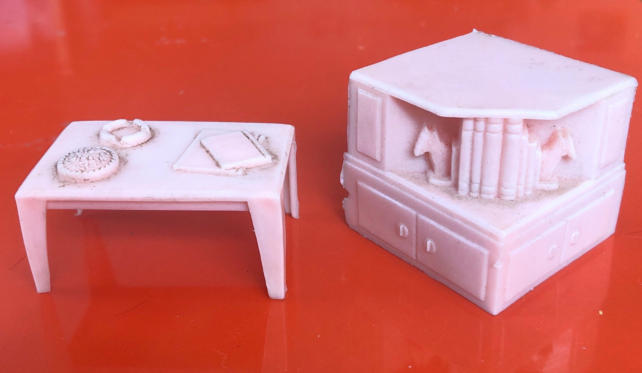 Vintage Superior plastic pink dollhouse furniture set table Etsy