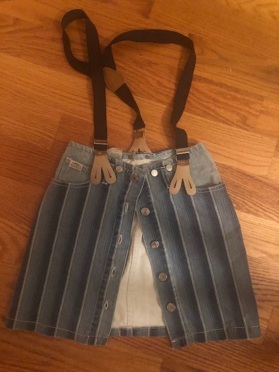 Jean skirt with suspenders 2025