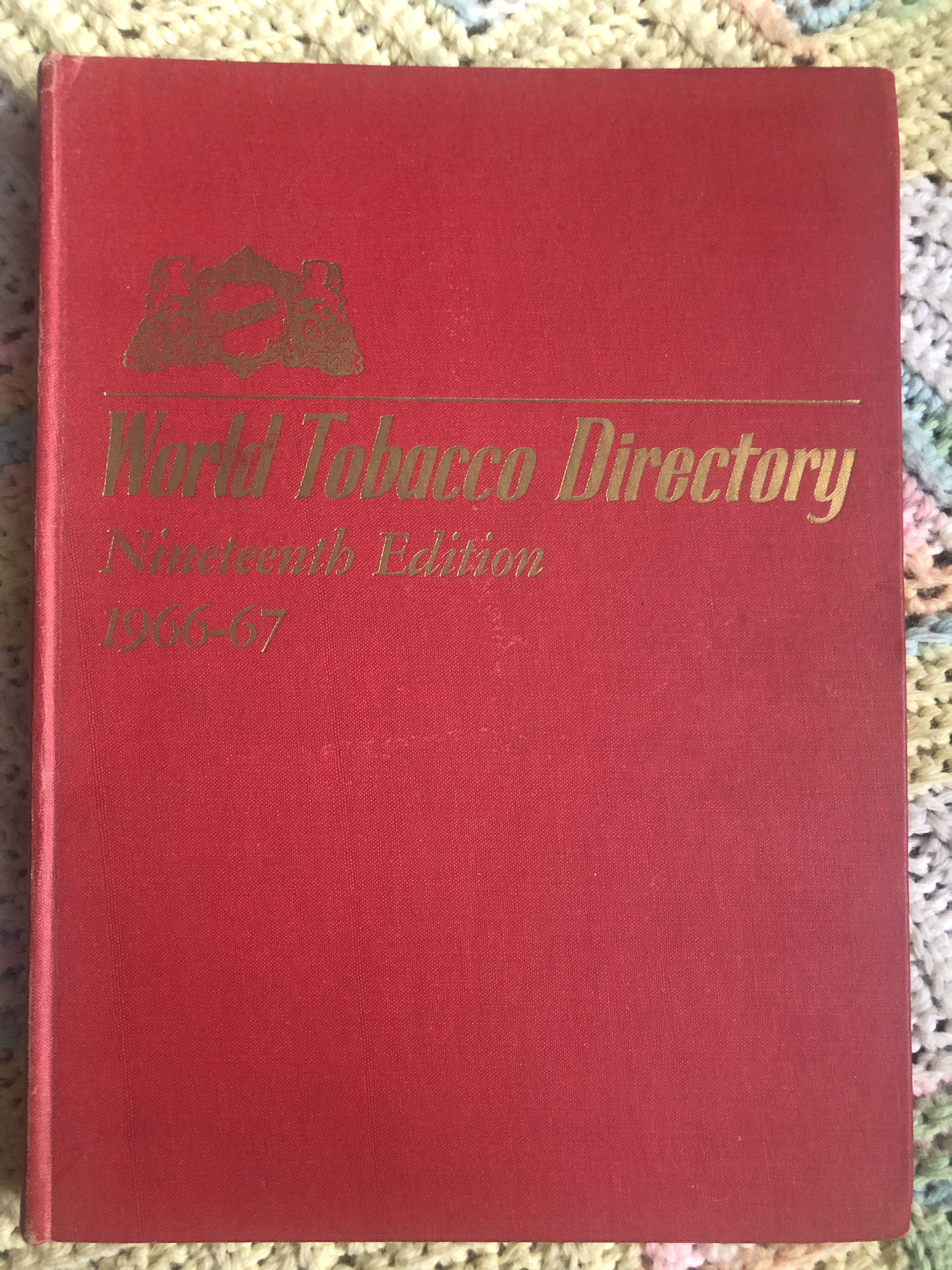 tobacco directory World Tobacco Directory Nineteenth Edition 1966-67 Hardcover Book