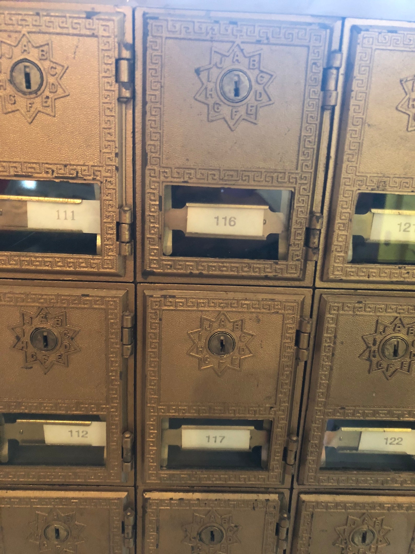 Antique Vintage Metal Post Office Box Apartment Mailbox slots Etsy