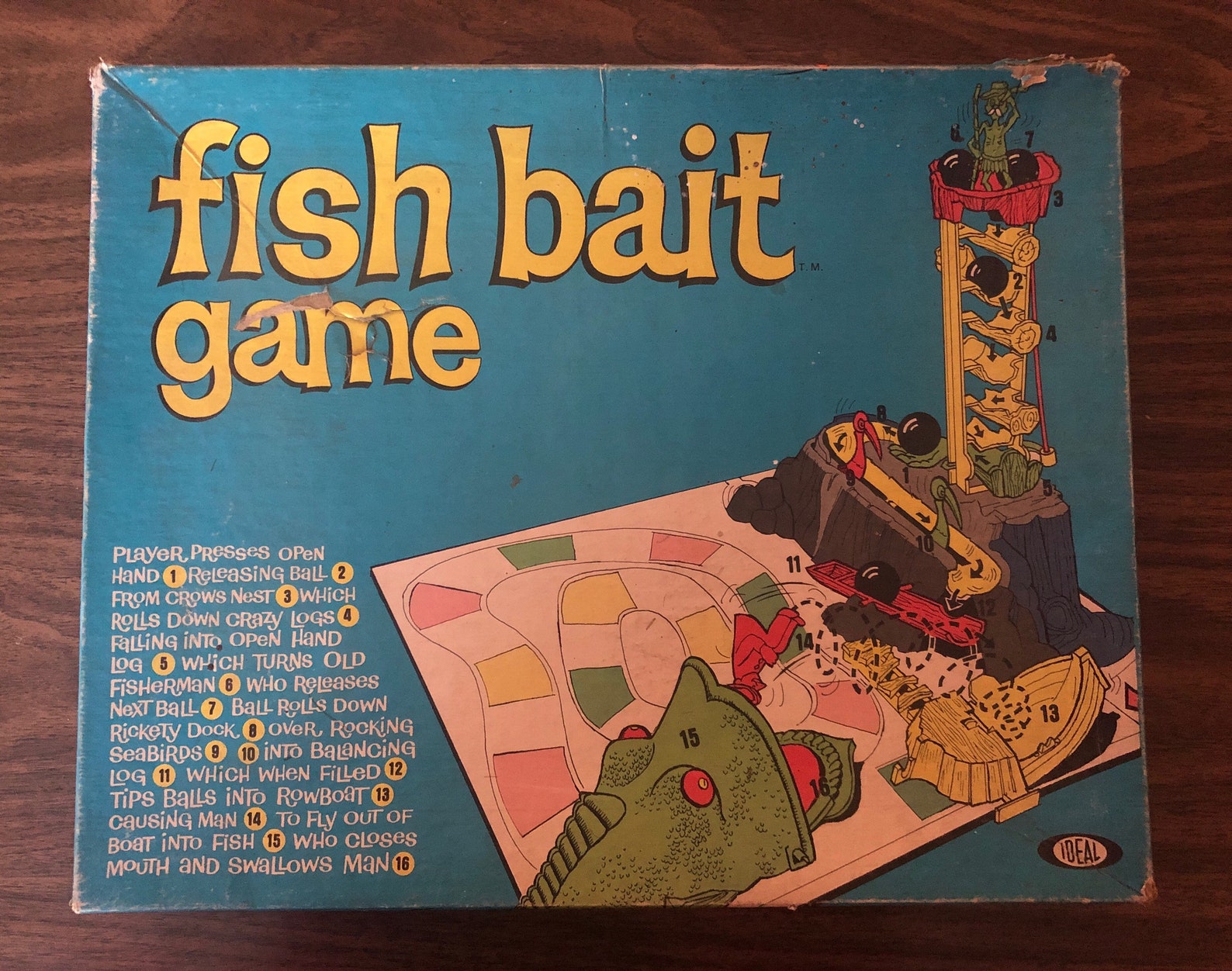 1965 Ideal Fish Bait Game Board Game Fishing Etsy