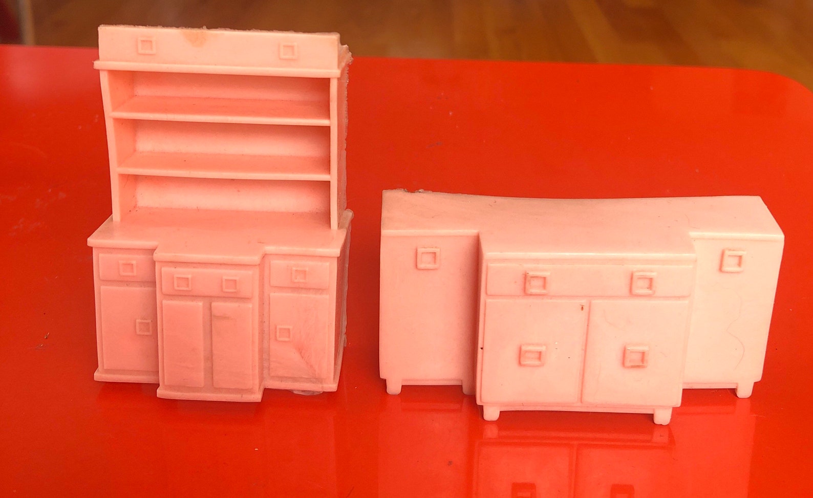 Vintage Superior plastic pink dollhouse furniture set table Etsy