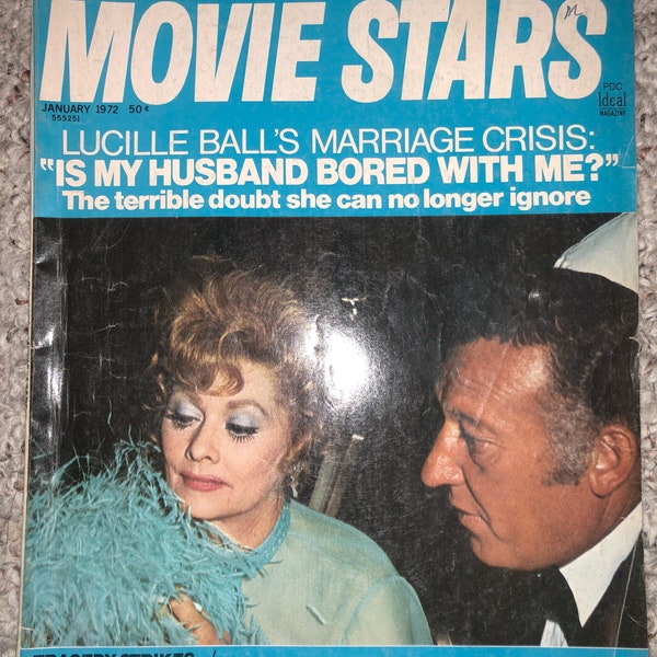 Vintage Movie Stats magazine January 1972 Lucille Ball Barbra Streisand Marlo Thomas Liz Taylor