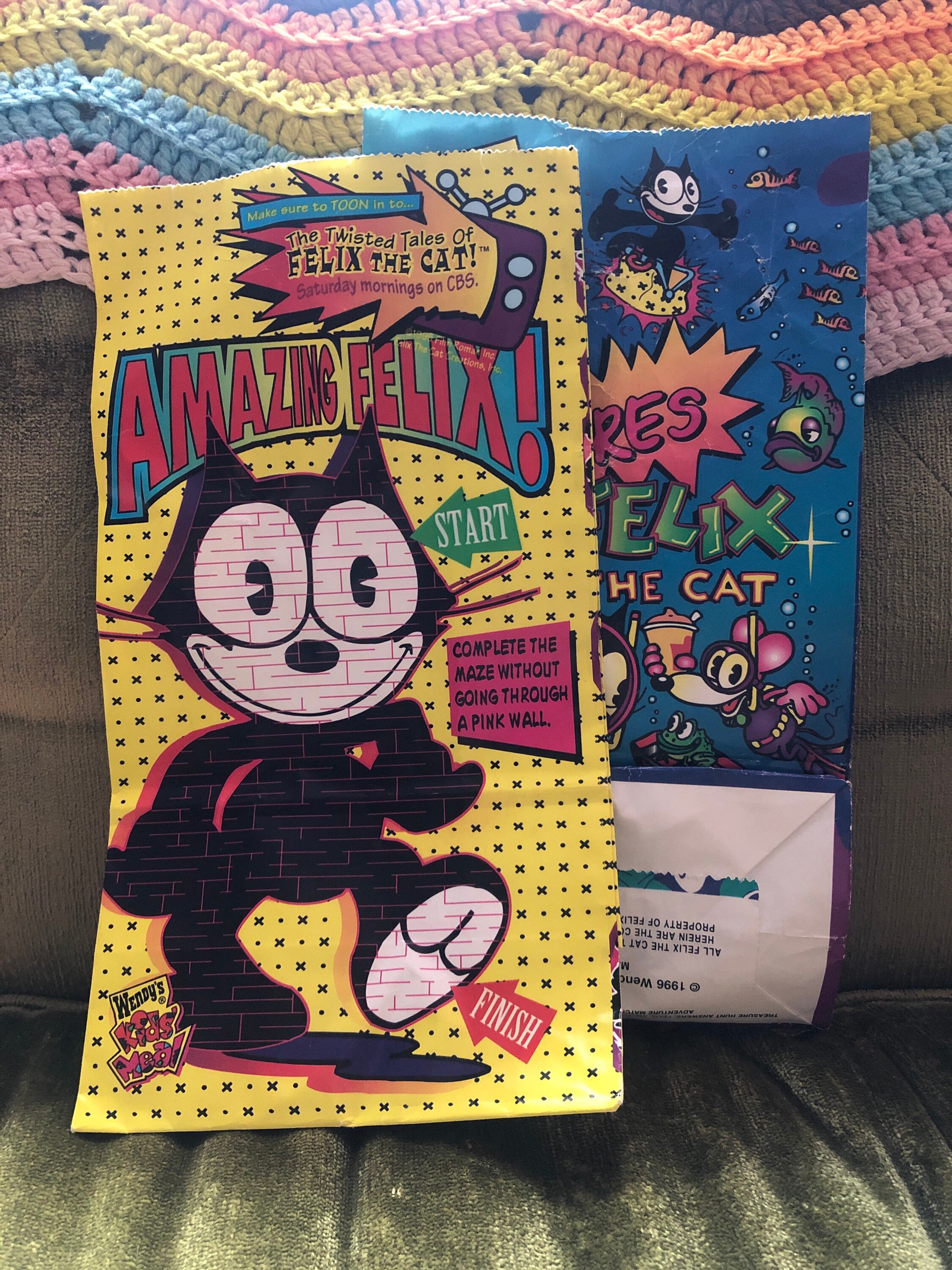1996 Wendy's Felix the Cat Kid's Meal Bags 2 - Etsy