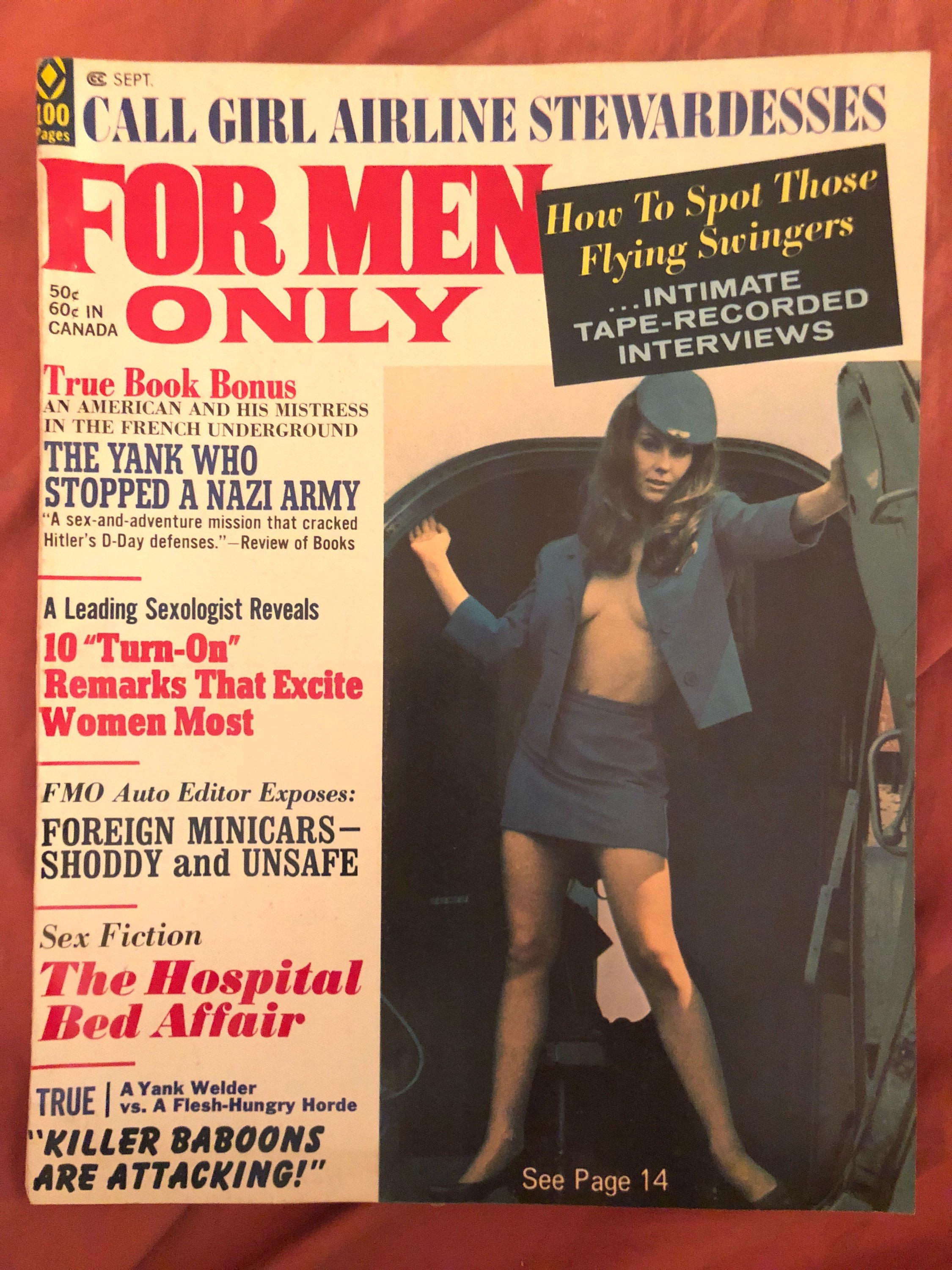 Vintage for Men Only Mens Magazine September 1970 Smut Adult