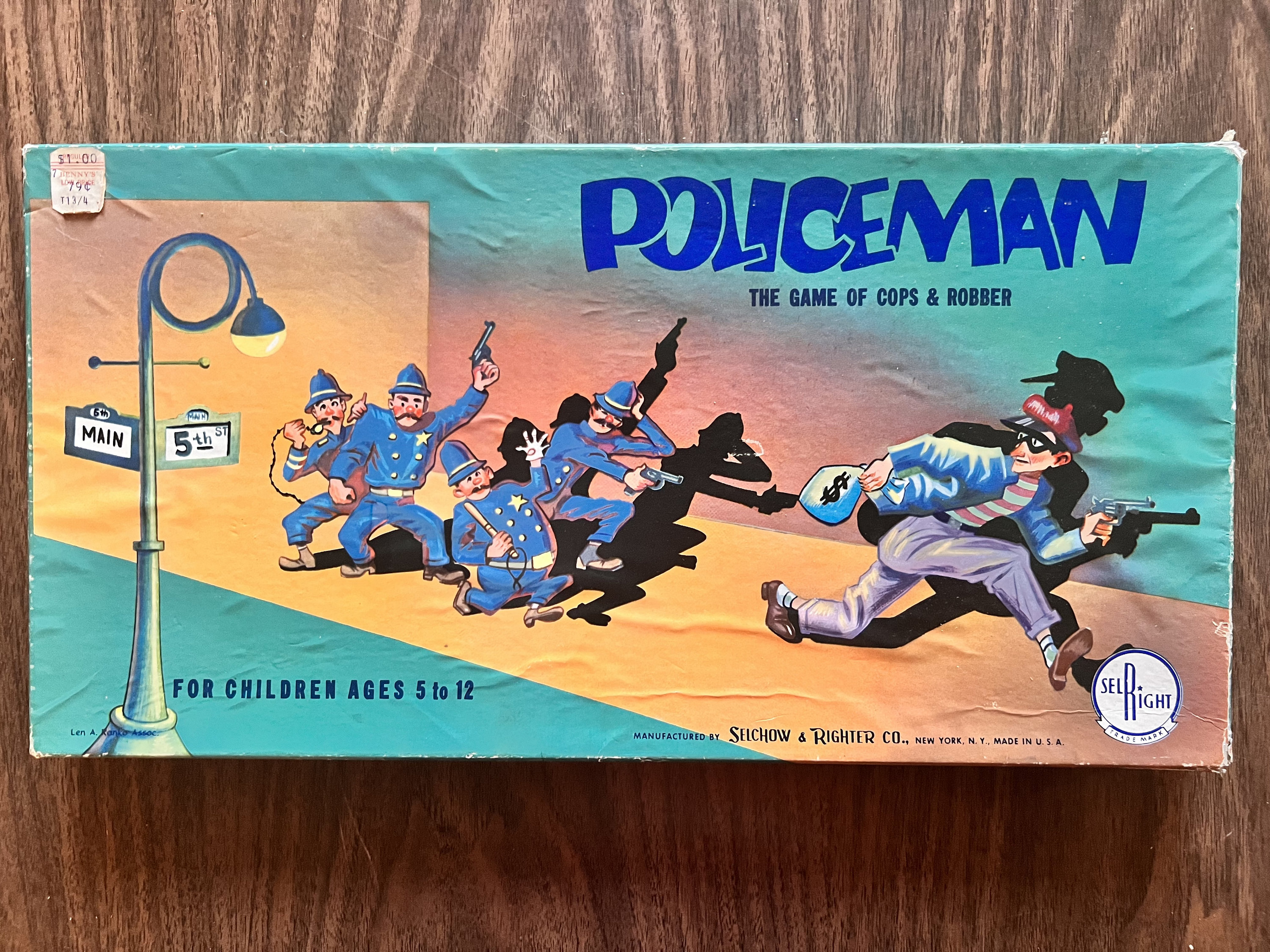 Vintage Selright Policeman Cops and Robbers Board Game Selchow - Etsy