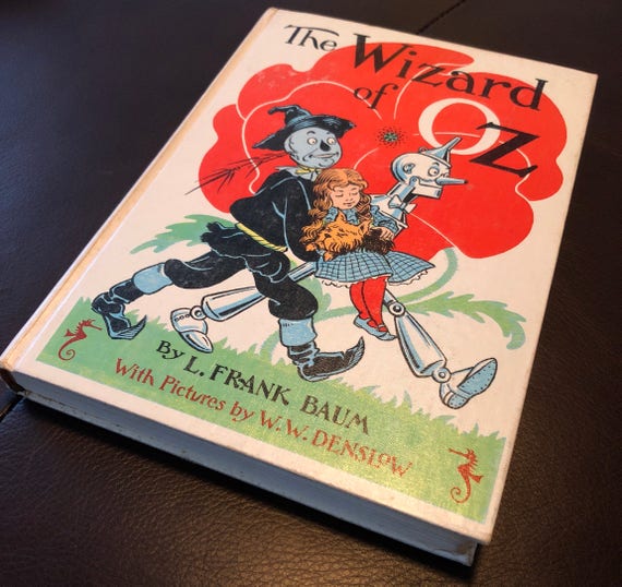 Wizard of Oz vintage 1956 hardcover book Denslow Frank Baum Etsy