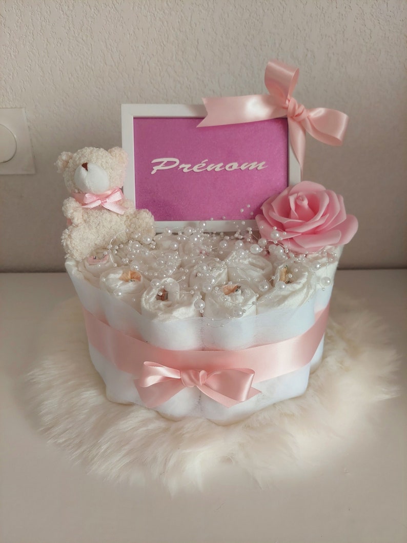 Diaper cake for girl Little Bear's Love image 1