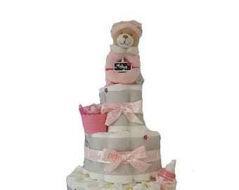 Beautiful diaper cake for girl