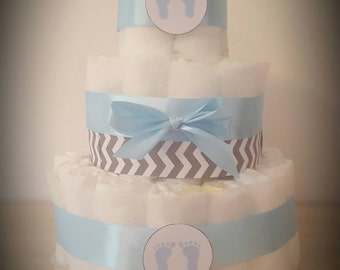 Magnifique gâteau de couche -Diaper cake pour garçon "sweet baby  boy"