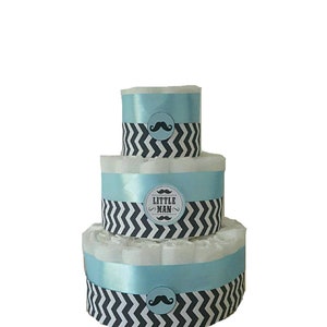 superbe gâteau de couche pour garçon "graphique "+un body avec prénom personnalisé