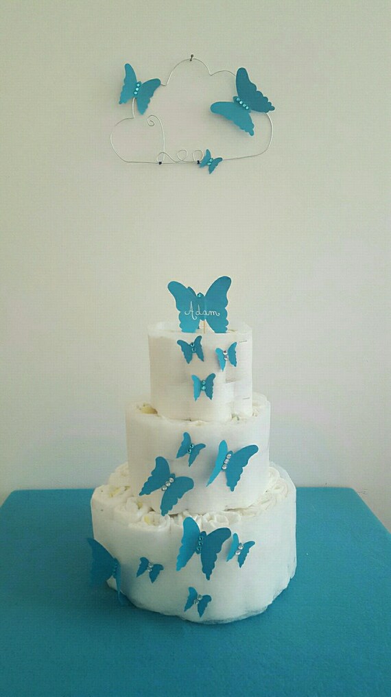 Magnifique Gateau De Couche Envolee De Papillons Etsy Magnifique Gateau De Couche Envolee De Papillons Etsy