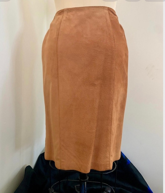 1990's Danier suede , warm tan, wrap skirt - image 1
