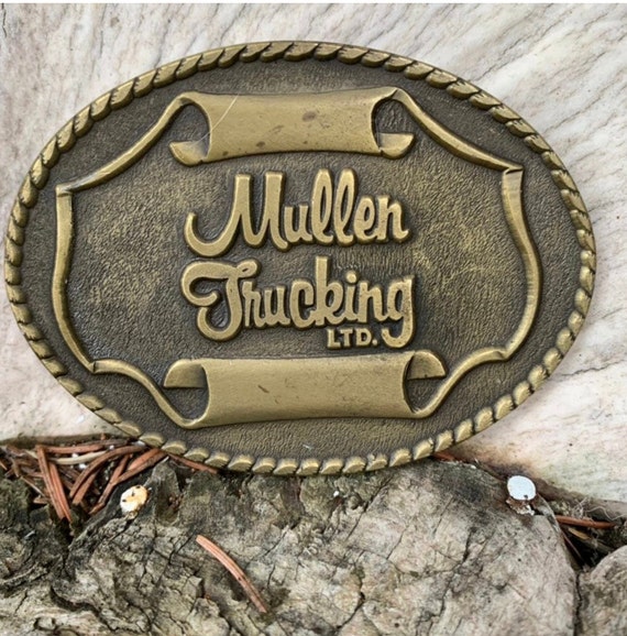 Vintage Muller Trucking belt buckle - image 1