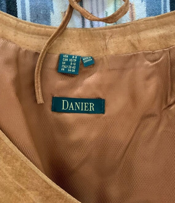 1990's Danier suede , warm tan, wrap skirt - image 5