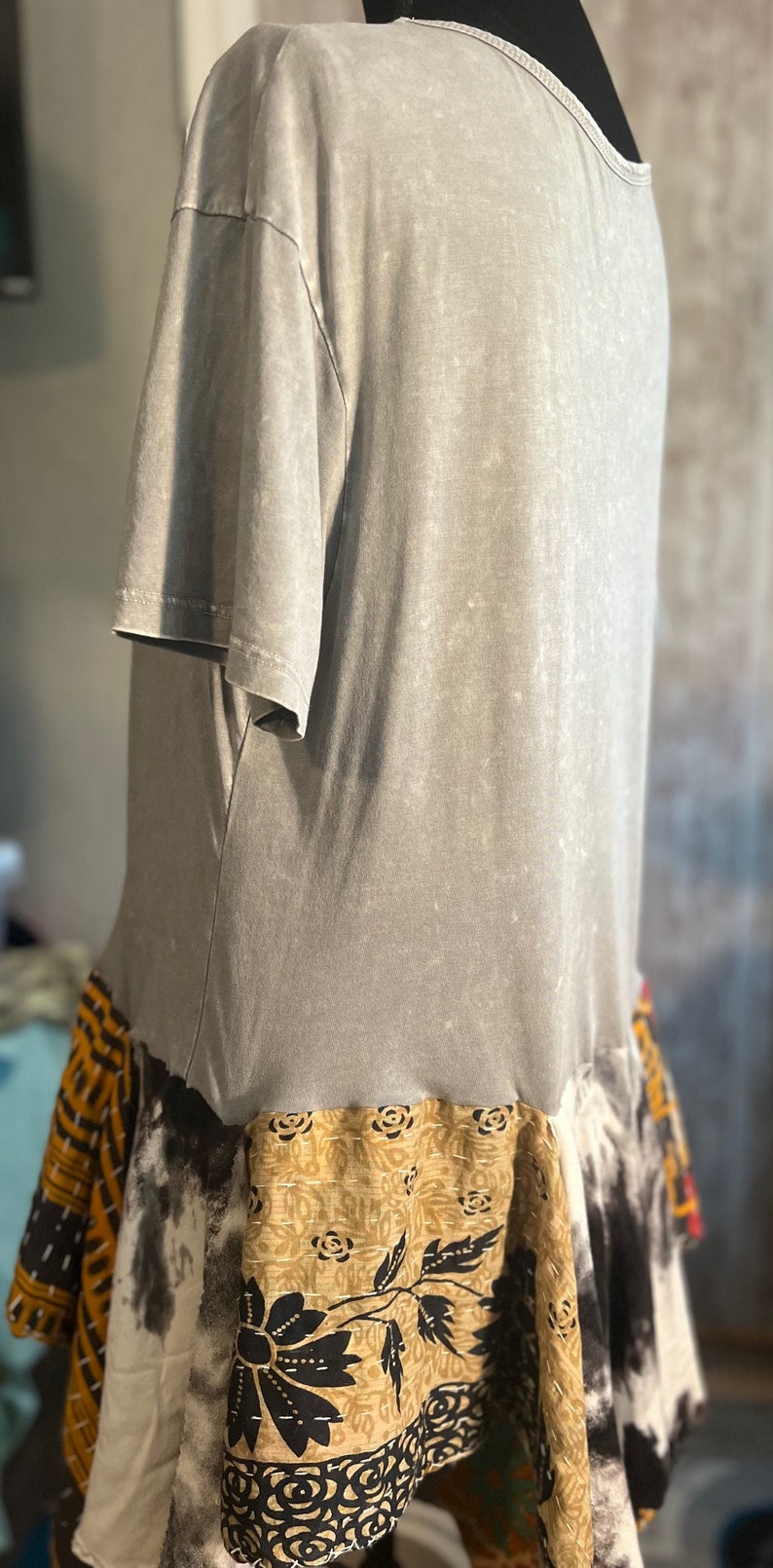 AC DC Rock Tee Upcycled With Kantha Fabric Makes a Cool Tunic/shirt - Etsy