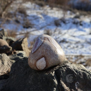 Rabbit Painted Rock, Brown Rabbit, Painted Stone, Brown Bunny Rock ...