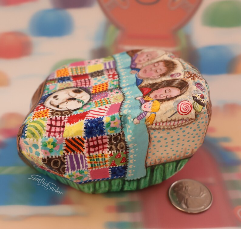 Christmas Painted Rock, Night Before Christmas, Sugar Plums, Christmas