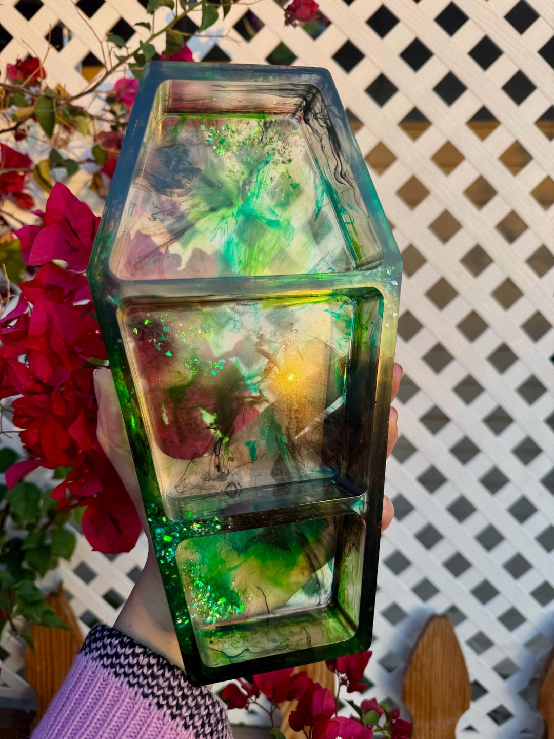 Coffin Display Shelf - 12” Crystal Display - Decorative Support ...