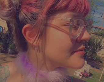 Fluffy Faux Choker- Love in Lilac -Pimpin Pinky -Snowbunny