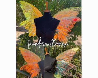 Garden Fairy Large Wings - Iridescent wings - Adult Fairy Wings - Quick Ship - Halloween Costume - Cosplay Accessory