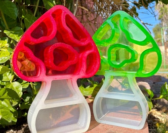Estante expositor de resina con forma de seta – Soporte para piedra de cristal Cottagecore