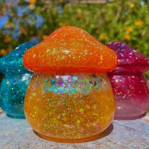Mushroom Jar - Whimsical mushroom jar - magical mushroom - custom mushroom pot -Bud Vase - stash jar - trinket bowl - Housewarming Gift